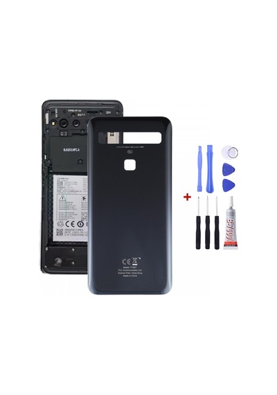 Tcl 10l Siyah Arka Cam Kapak Pil Kapağı Tamir Set B7000 Set Siyah