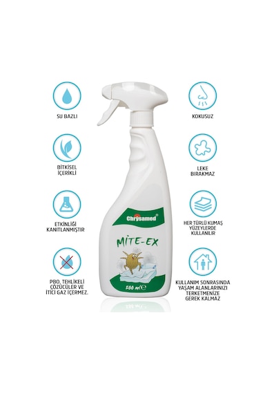Chrysamed Mite-Ex Akarlara  Etikili Kokusuz 500 ML