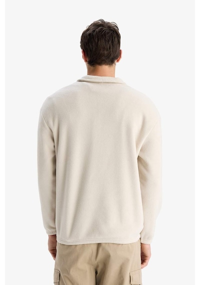 Defacto Boxy Fit Dik Yaka Yarım Fermuarlı Polar Sweatshirt E8632ax25wnbg721 Bej