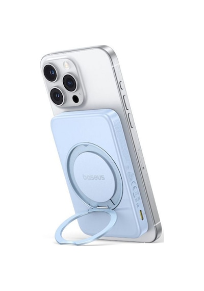 Baseus Picogo Qi2 Magsafe 5000 Mah 20w Powerbank Stand Özellikli + Type C To C Kablo - Mavi