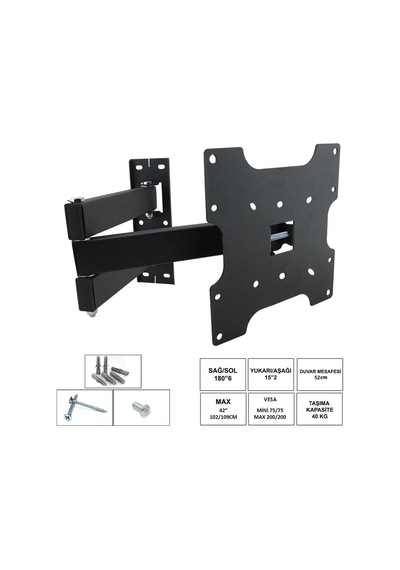 Ufix-42kh Lcd Askı Aparatı Hareketli 3 Kol 42-49 İnç 106-124cm