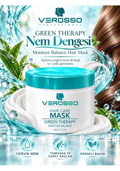 Verosso Green Therapy Aloe Vera Ve Panthenol İçeren Saç Bakım Maskesi 450 Ml