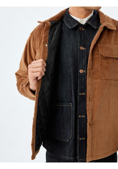 Koton Slim Fit Ceket Fitilli Kadife Gömlek Yaka Kapaklı Cep Detaylı Pamuklu Deve Tüyü 5wam20118hw Taba Koton Slim Fit Ceket Fitilli Kadife Gömlek Yaka Kapaklı Cep Detaylı Pamuklu Deve Tüyü 5wam20118hw Taba