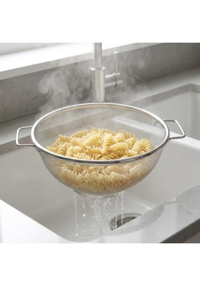 Ayrex Deconox Paslanmaz Çelik Çift Kulplu Sepet Süzgeç 22cm 10cm, Salata Süzgeci Meyve Süzgeci, Makarna Süzgeci, Diğer