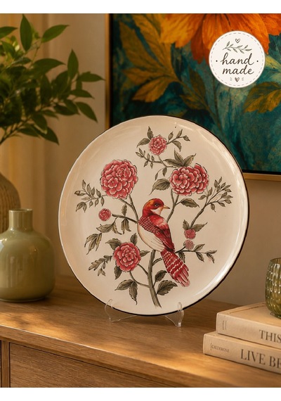 Dekoratif Seramik Tabak 30 Cm Collection Kuş Desenli