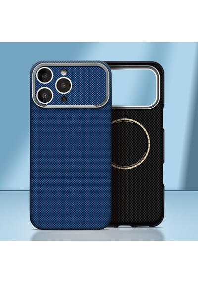 İphone 16 Pro Max Uyumlu Kılıf M-safe Şarj Özellikli Zore Paris Zerre Sert Pc Kapak Lacivert