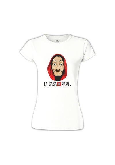 La Casa De Papel - Dali Mask Beyaz Kadın Tshirt 001