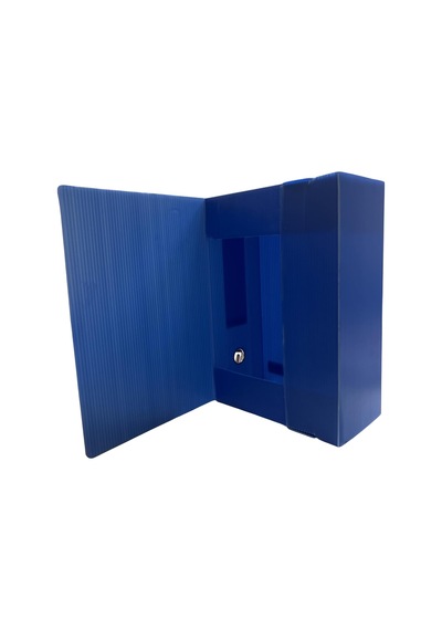 Arşiv Klasörü 22x12x32cm A41000 Sayfa İçin Oluklu Plastik Mavi Lastikli Sırt Etiketli Metal Parmak Halkalı Arşiv