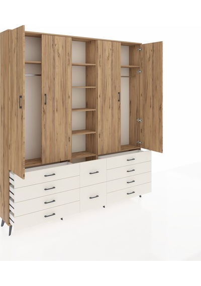 Arges Dolap 9 Raflı 10 Çekmeceli 2 Askılı 220x30x243 Çam-çam/aytaşı Atlas Çam/aytası Arges Dolap 9 Raflı 10 Çekmeceli 2 Askılı 220x30x243 Çam-çam/aytaşı Atlas Çam/aytası