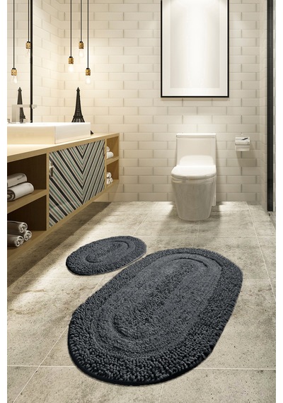 MACORONİ FÜME 2 Lİ SET Cotton Banyo Halısı Çok Renkli