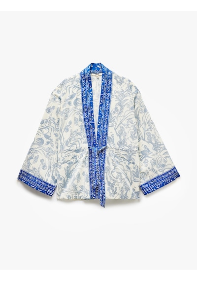 Koton Pamuklu Cepli Bağlama Detaylı 3/4 Geniş Kollu Çiçekli Kimono Mavi Desenli 5sak50030pw Mavi Desenli Koton Pamuklu Cepli Bağlama Detaylı 3/4 Geniş Kollu Çiçekli Kimono Mavi Desenli 5sak50030pw Mavi Desenli