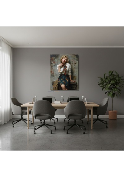 Dikey Kanvas Tablo Salon Duvar Tablosu Mariliyn1 Yeni Ev Hediyesi Ofis Tablosu