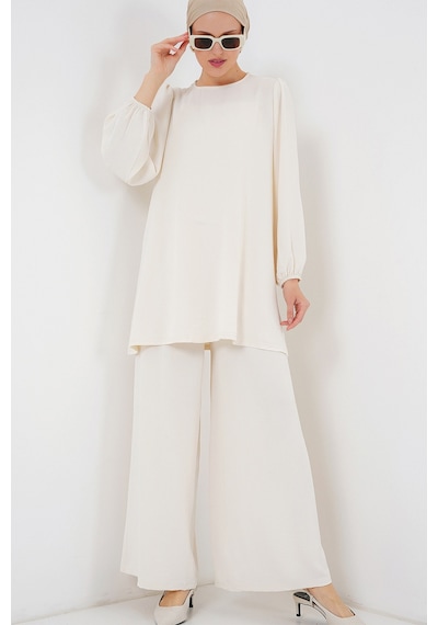 Bigdart Ayrobin Tunik Pantolon Alt Üst Takım 6712 - Ekru