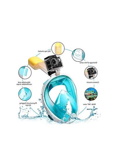 Çocuklar İçin Tam Yüz Snorkel Maskesi, Anti-fog Özellikli Açık Bej