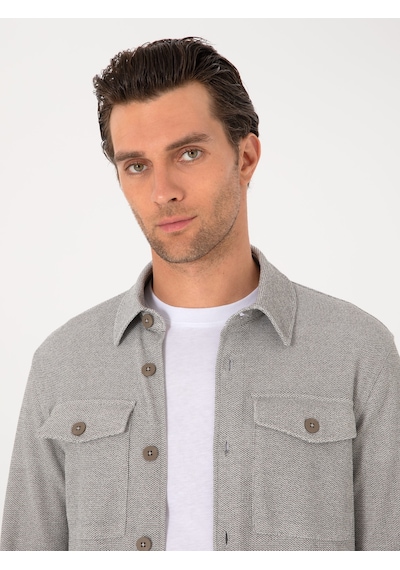 Cacharel Gri Regular Fit Ceket Gömlek