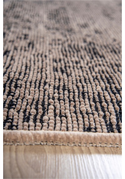 Badelya Home Bej Şönil Makinada Yıkanabilir Kaymaz Taban Saçaklı Pamuklu Halı Kilim Oturma Odası Salon