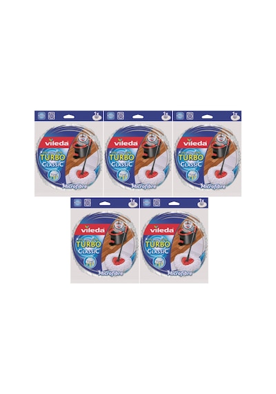 Vileda Turbo Yedek Mop Paspas Ucu (%100 Mikrofiber) (5 Li Set)