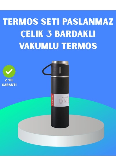 Hepsi 304 Çelik Termos Seti 2 Bardaklı 500 Ml Uzun Süre Isı Koruma Najmaddin Çok Renkli