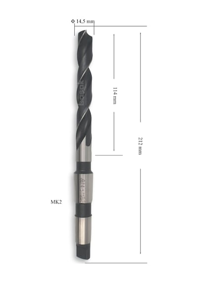 MTE 14,5 mm Mors Konik Saplı Matkap Ucu HSS (DIN 345)