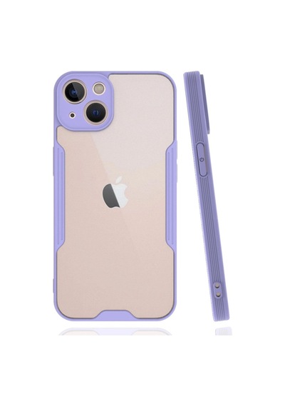 Apple  Uyumlu - iPhone 14 Kılıf Platin Silikon - Lila Çok Renkli