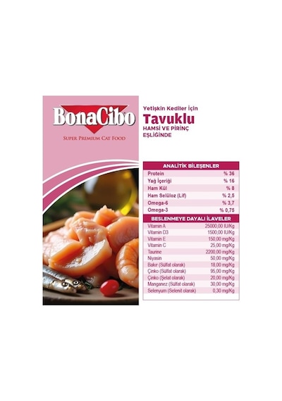BonaCibo Adult Cat Tavuklu Yetişkin Kedi Maması 5 KG