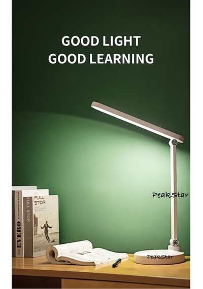 Ps-1912 Şarjlı Dokunmatik Led Masa Lambası 3 Renk Tonlu, Ayarlanabilir Parlaklık, Usb Kablolu Beyaz