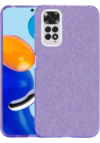 Xiaomi Redmi Note 11 Global Kılıf Zore Shining Silikon Mor