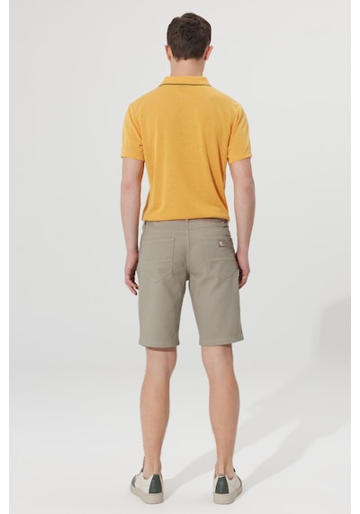 Ac&Co / Altınyıldız Classics Erkek Hakı Slim Fit Dar Kesim 5 Cep Armürlü Şort