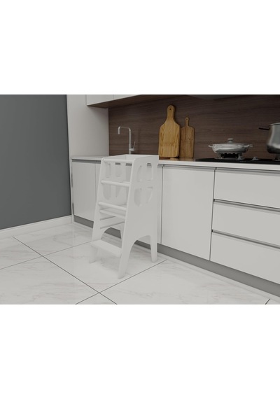 Beyaz Ahşap Çocuk Öğrenme-etkinlik Kulesi Çok Renkli