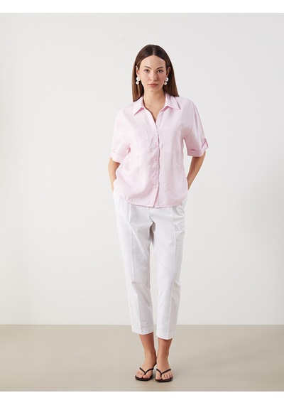 Lcw Comfort Pembe Modal Karışımlı Oversize Kadın Gömlek
