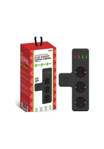 Termal Akım Korumalı Soket Priz Çoğaltıcı Kablosuz Çoklayıcı 2500w 3xusb 2.4a 1xtype-c Diğer