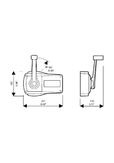 Tekne Kumanda Kolu. Multiflex. Siyah. Yandan Montaj. Tekli Kol