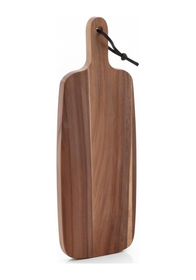 Akasya Ahşap Servis Tepsisi 45x15 Cm Uzun Ve İnce Doğal Ahşap Sunumluk Fincan, Bıçak, Baget Ekmek, Meze Ve Şarküteri Tabağı 2 Cm Kalınlık 15cm