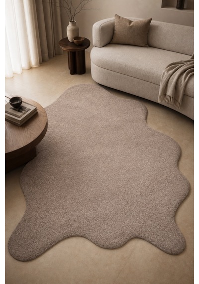 Aura Peluş Post Şeklinde Vizon Kahve Yumuşak Yıkanabilir Kaymaz Tabanlı Modern Salon Antre Oturma Odası Halısı Vizon/kahve