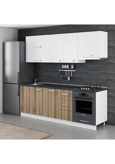 Minar 230 Cm Mutfak Dolabı Beyaz Dore 230-D5 Beyaz