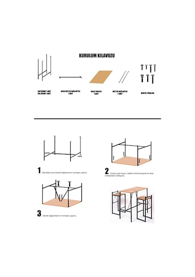 Retohome Good 100/45 Bar Masası /yemek Masası Takımı 1651 Ahşap - Siyah