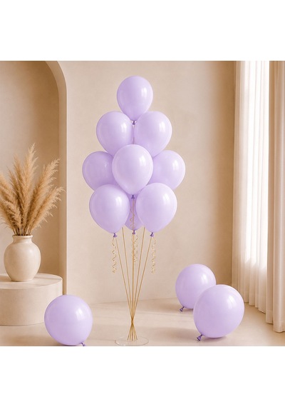 Lila Renk Lateks Pastel Balon 30 Cm - 6 Adet