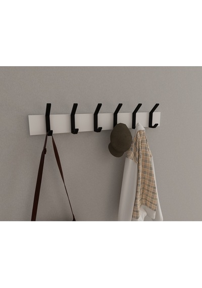 Hepsi3boyutlu Modern Duvar & Kapı Kanca Askılık - 6 Adet Siyah Kanca Askılık - Model No : 1 Siyah