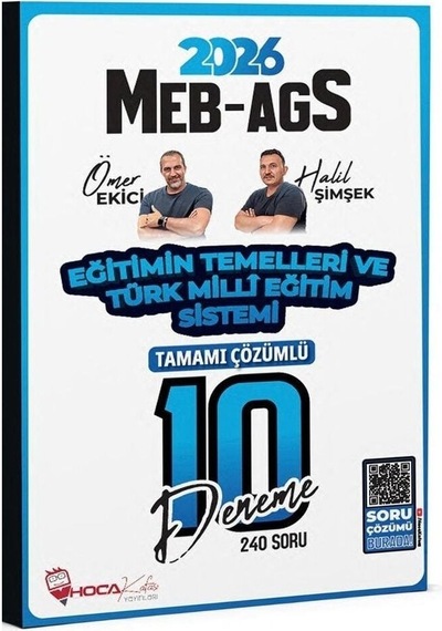 Hoca Kafası 2026 Meb-ags Eğitimin Temelleri Ve Türk Milli Eğitim Sistemi 10 Deneme Çözümlü - Ömer Ekici, Halil Şimşek Hoca Kafası Yayınları