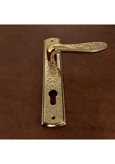 Özen Handles İmza Titanyum Zk19 Zamak Aynalı Yale Çelik Kapı Kolu 1 Takım
