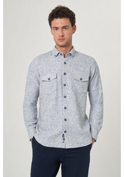 Bisse Erkek Regular Fit Uzun Kollu Flanel Gömlek Mavi Gm23y231072 D35 Mavi