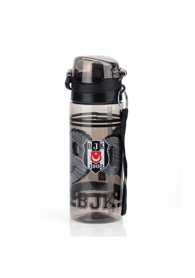 Beşiktaş Lisanslı 500ml Pipetli Kilitli Kapaklı Siyah Matara - Orijinal Bjk Taraftar Suluk Siyah - Beyaz