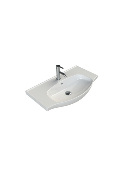 Özceden Leylak 80 Cm Beyaz Mdf Seramik Lavabolu Asma Banyo Alt Dolabı