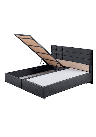 Viyana İkili Set, Viyana Çift Kişilik Baza Başlık Seti Antrasit 150 x 200