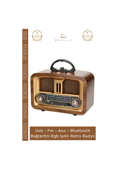 Radyo Bluetooth Fm Usb Kart Girişli Taşınabilir Everton Ses Sistemi Aux Şarjlı Nostaljik Radyo