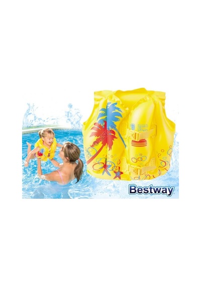 Soleshopping 62008 Pompasıyla- Bestway 32069, Tropikal Desenli Can Yeleği 3-6 Sarı