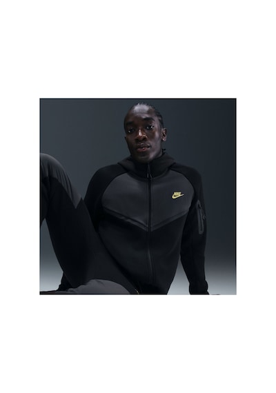 Nike Tech Fleece Mix Windrunner Hoodie Erkek Sweatshirt Siyah