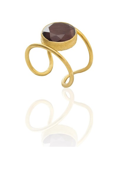 Kadir Jewellery 22 Ayar Altın Kaplama Kadın Zirkon Taşlı Yüzük Kuru Erik
