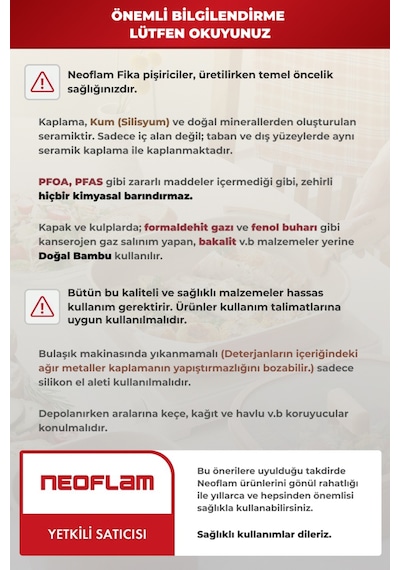 Fika 13 Parça Cam Kapaklı Seramik Kaplama Döküm Tencere Tava Seti Krem