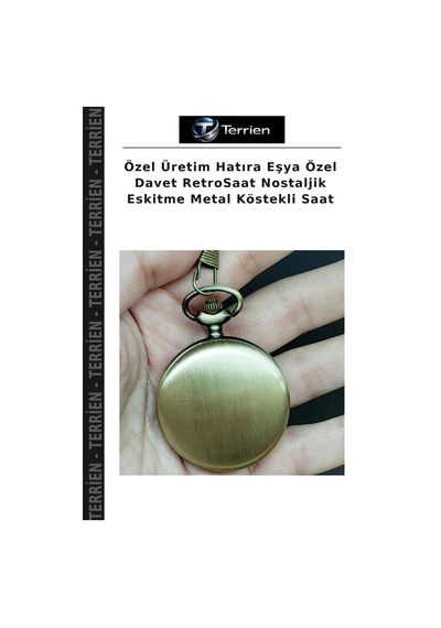 Özel Üretim Hatıra Eşya Özel Davet Retrosaat Nostaljik Eskitme Metal Köstekli Saat